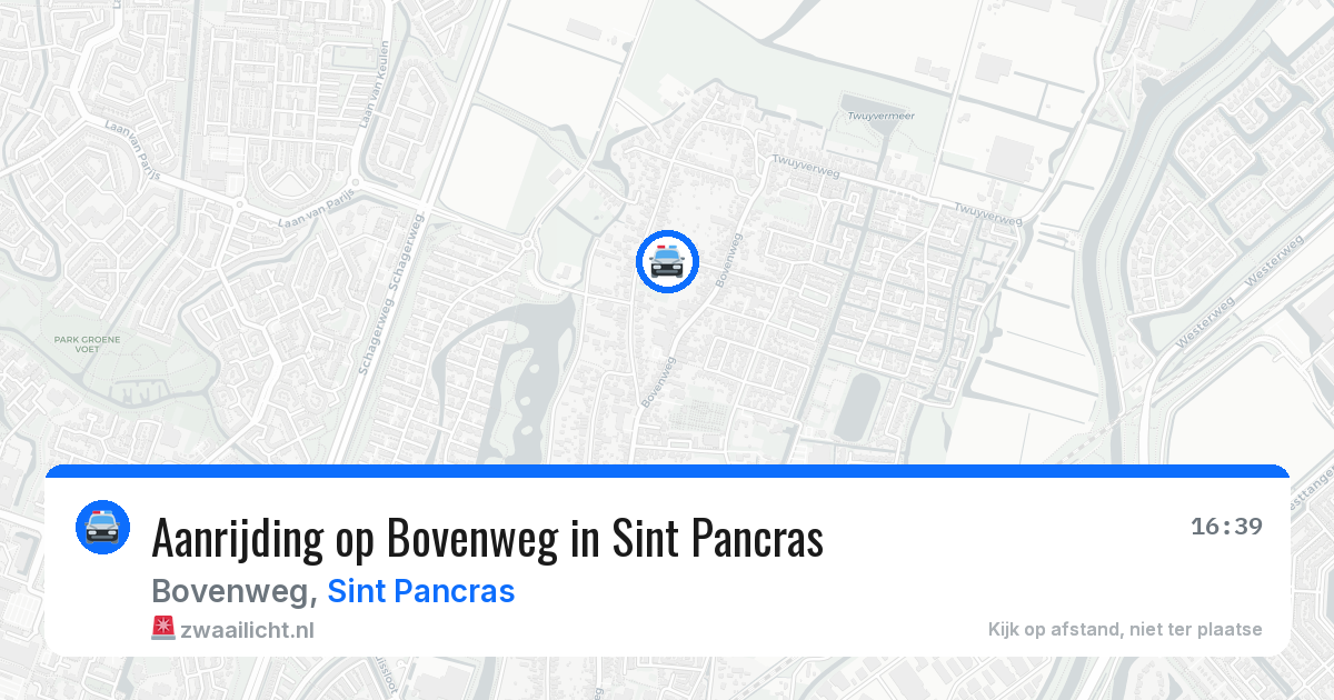 Aanrijding op Bovenweg in Sint Pancras — 9 jun 2026