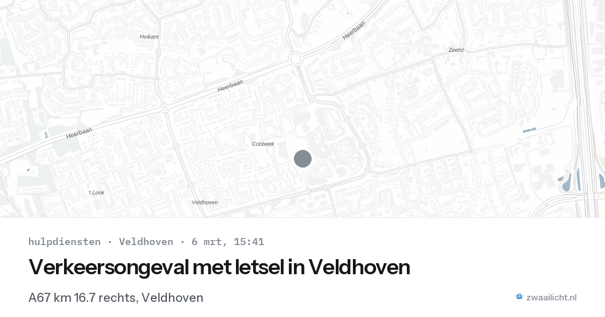 Verkeersongeval met letsel in Veldhoven — 6 mrt 2026