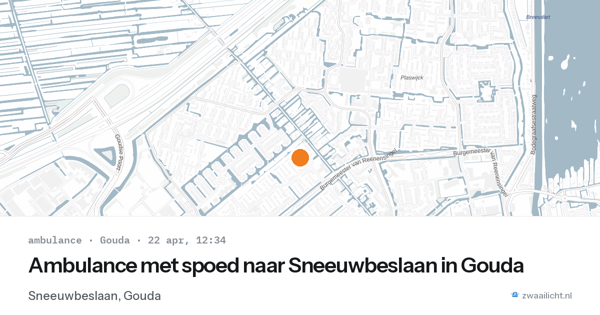 Ambulance met spoed naar Sneeuwbeslaan in Gouda — 22 apr 2026