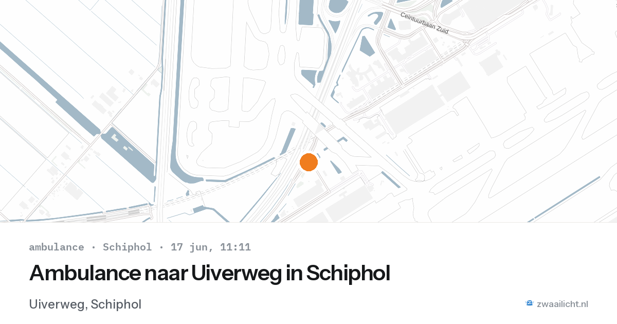 Ambulance naar Uiverweg in Schiphol — 17 jun 2026