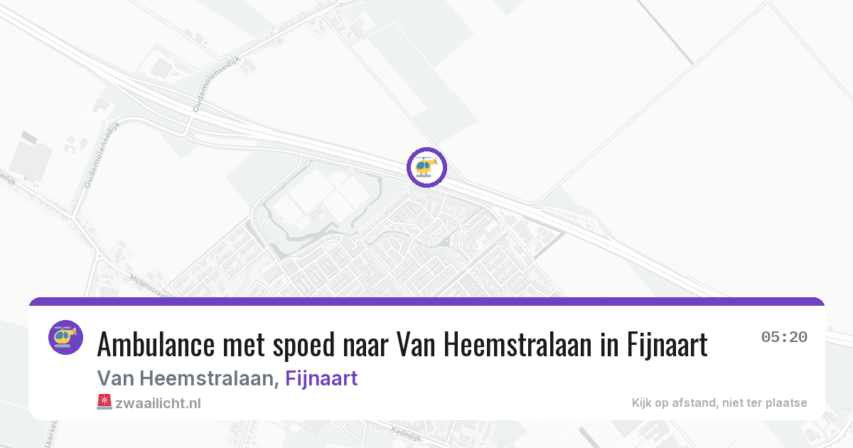 Ambulance met spoed naar Van Heemstralaan in Fijnaart — 3 aug 2026