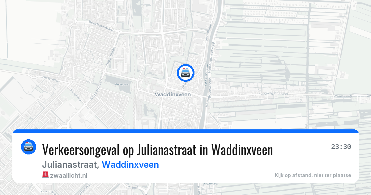 Verkeersongeval op Julianastraat in Waddinxveen — 19 jun 2026