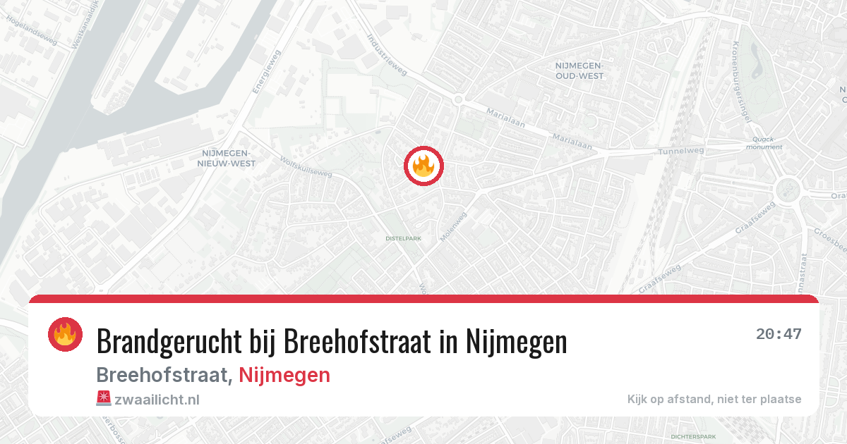 Brandgerucht bij Breehofstraat in Nijmegen — 8 jul 2026