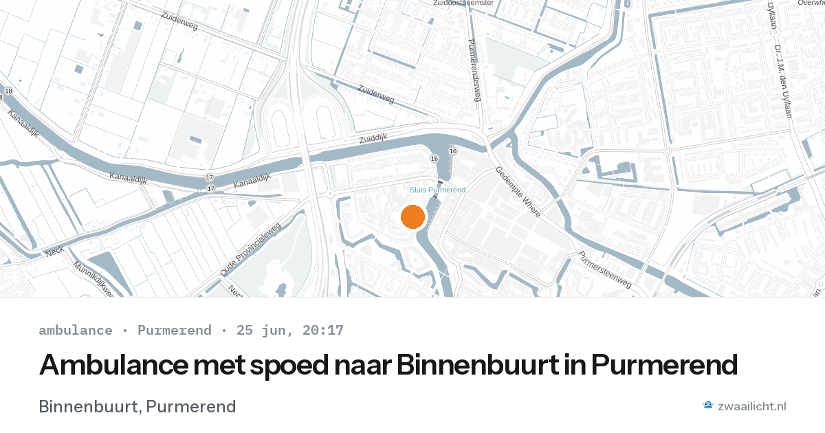 Ambulance met spoed naar Binnenbuurt in Purmerend — 25 jun 2026