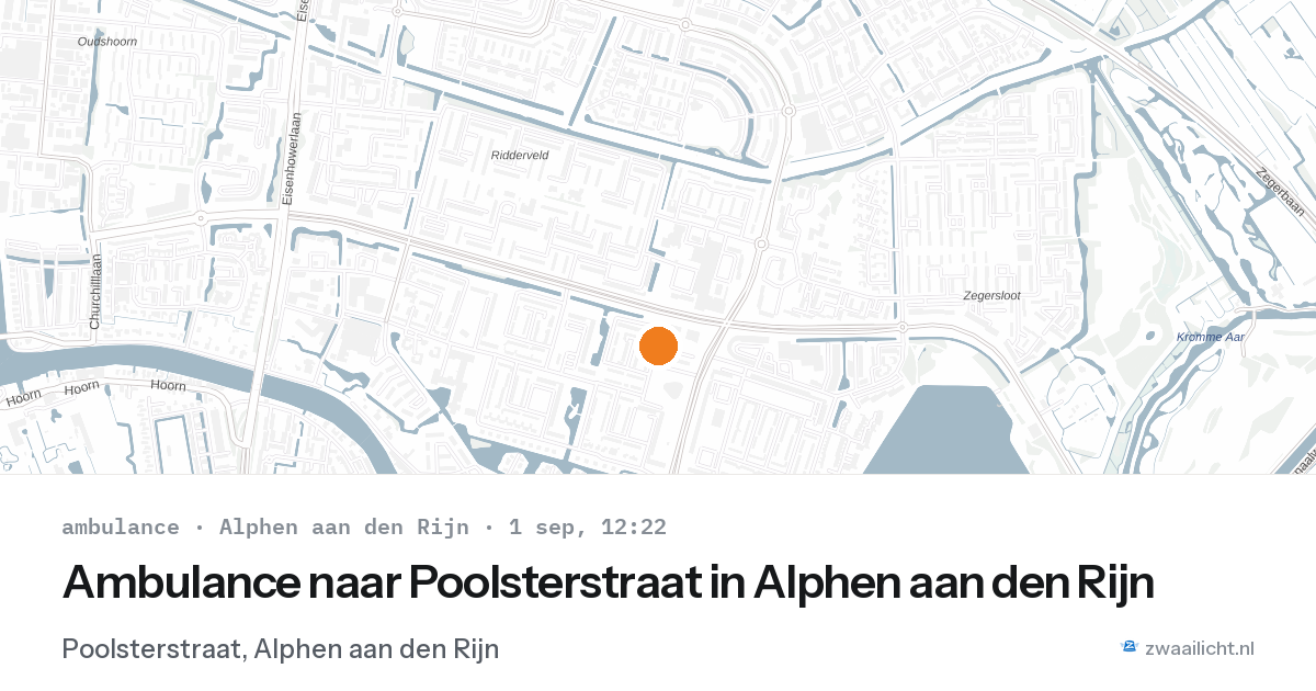 Ambulance naar Poolsterstraat in Alphen aan den Rijn — 1 sep 2026
