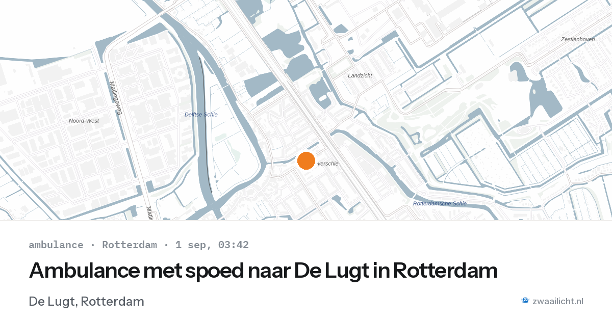 Ambulance met spoed naar De Lugt in Rotterdam — 1 sep 2026