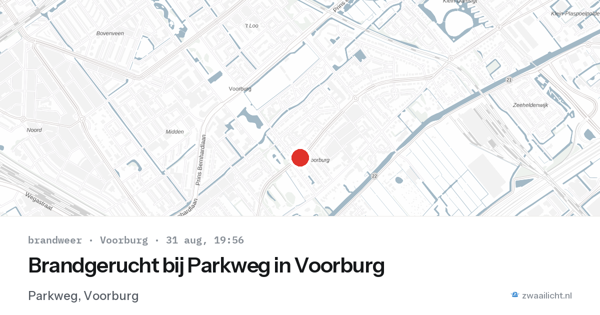 Brandgerucht bij Parkweg in Voorburg — 31 aug 2026