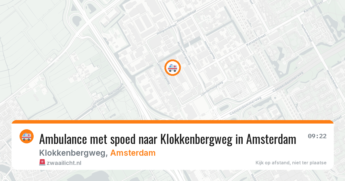 Ambulance met spoed naar Klokkenbergweg in Amsterdam — 30 jun 2026