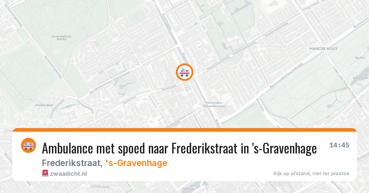 Ambulance met spoed naar Frederikstraat in 's-Gravenhage — 4 mrt 2026