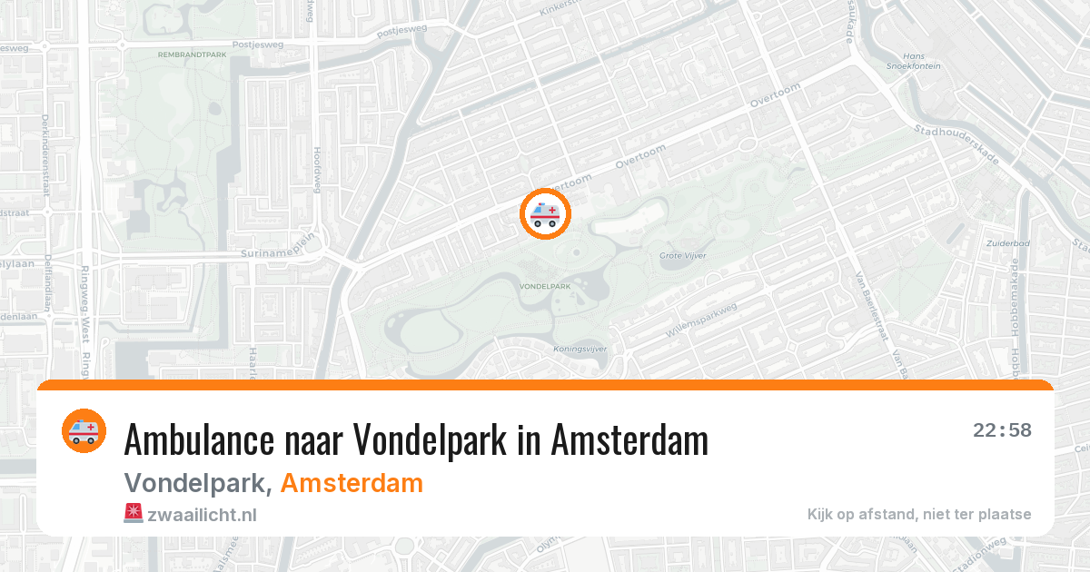 Ambulance naar Vondelpark in Amsterdam — 28 mei 2026