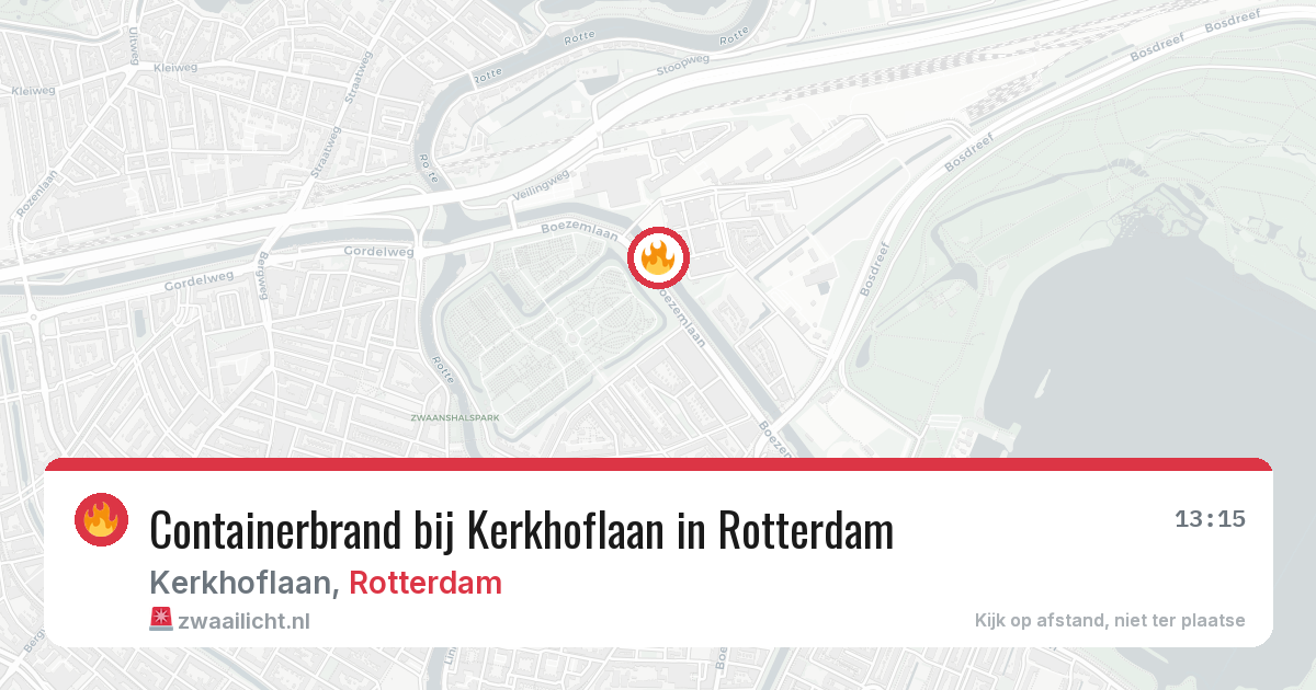 Containerbrand bij Kerkhoflaan in Rotterdam — 5 apr 2026