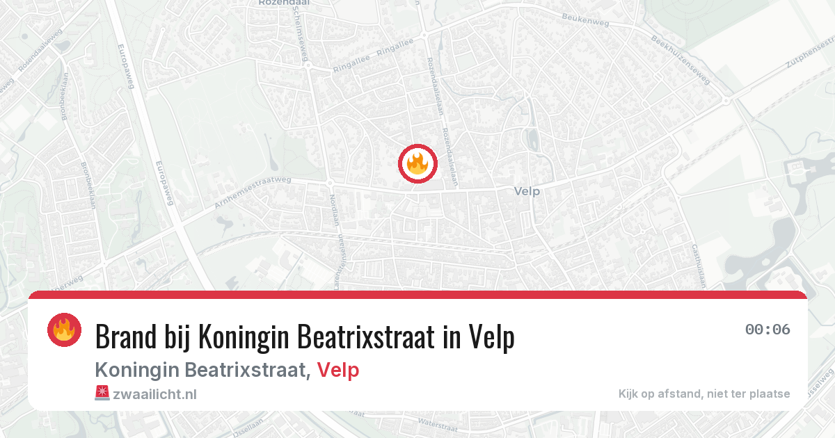 Brand bij Koningin Beatrixstraat in Velp — 24 jun 2026