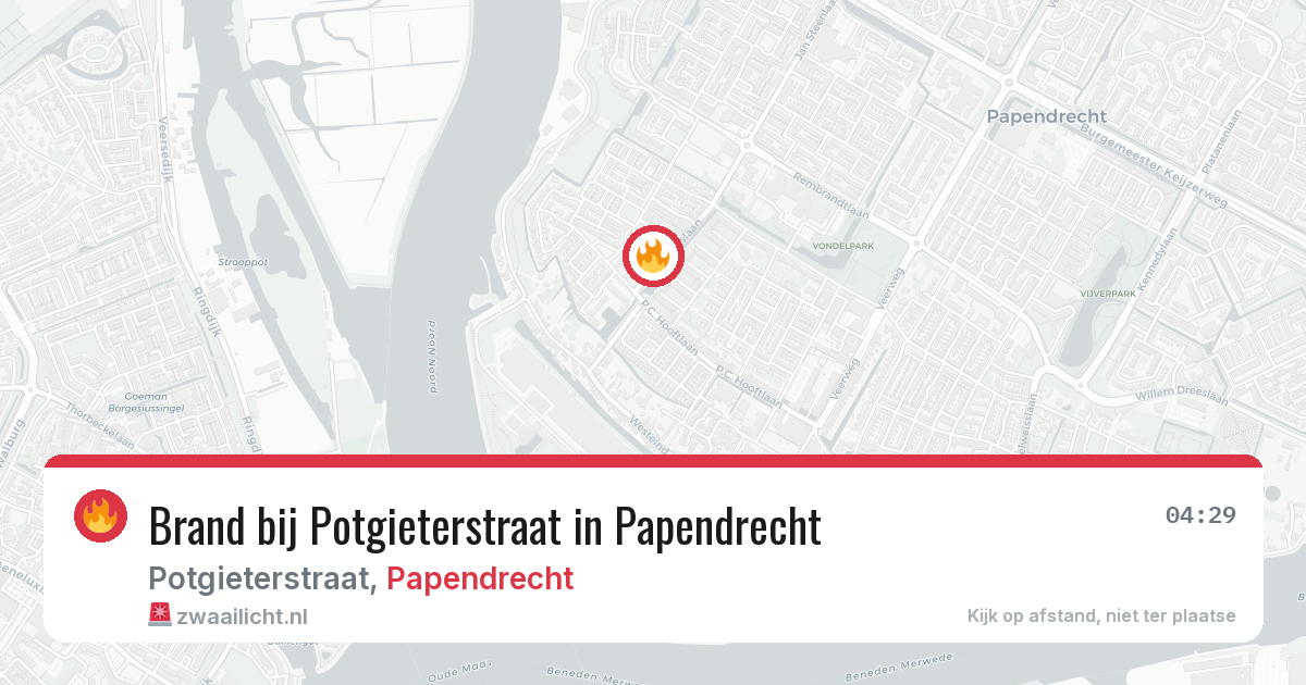Brand bij Potgieterstraat in Papendrecht — 30 jul 2026