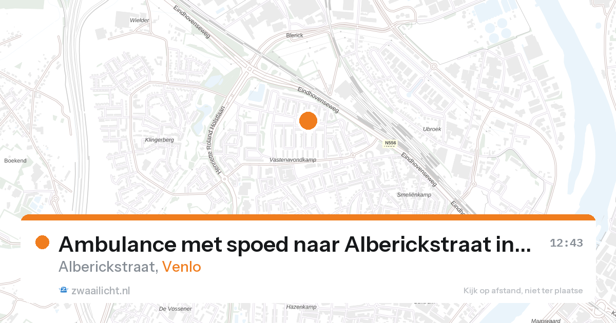 Ambulance met spoed naar Alberickstraat in Venlo — 14 aug 2026
