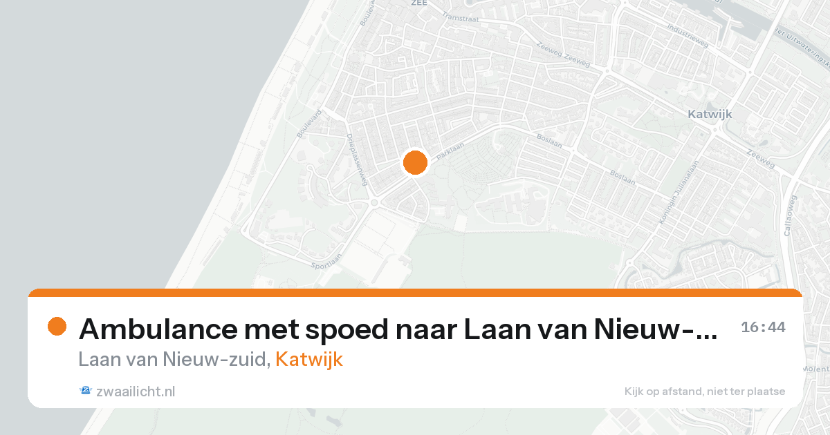 Ambulance met spoed naar Laan van Nieuw-zuid in Katwijk — 18 aug 2026