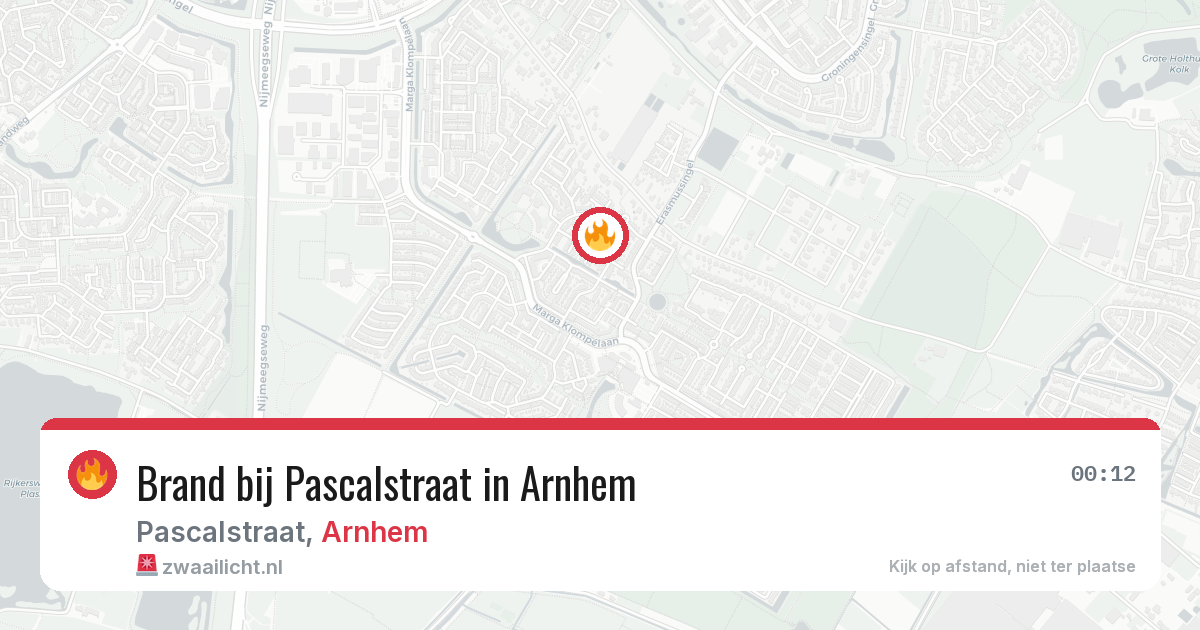 Brand bij Pascalstraat in Arnhem — 14 aug 2026