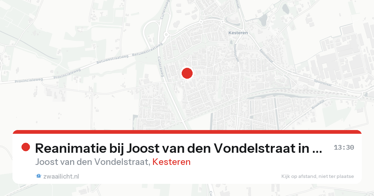 Reanimatie bij Joost van den Vondelstraat in Kesteren — 21 aug 2026
