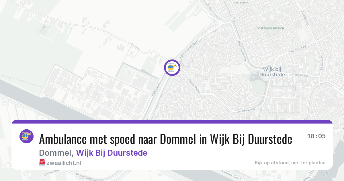 Ambulance met spoed naar Dommel in Wijk Bij Duurstede — 8 jun 2026