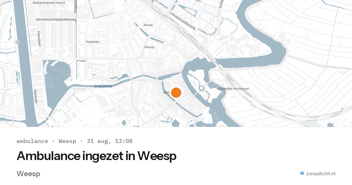 Ambulance ingezet in Weesp — 31 aug 2026