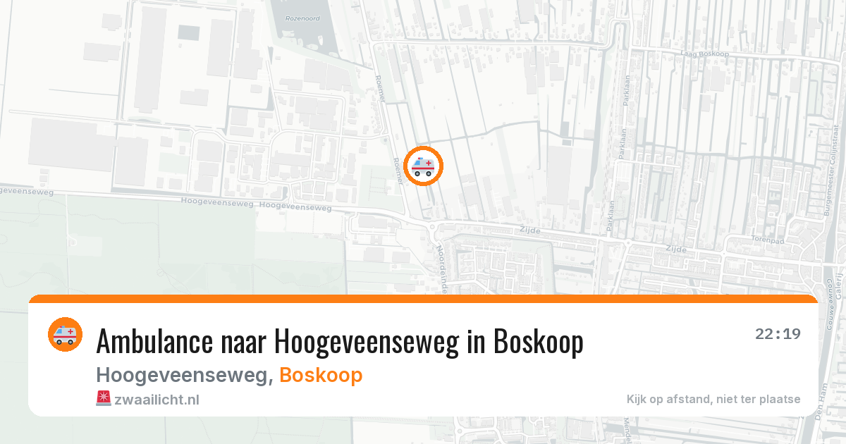 Ambulance naar Hoogeveenseweg in Boskoop — 9 apr 2026