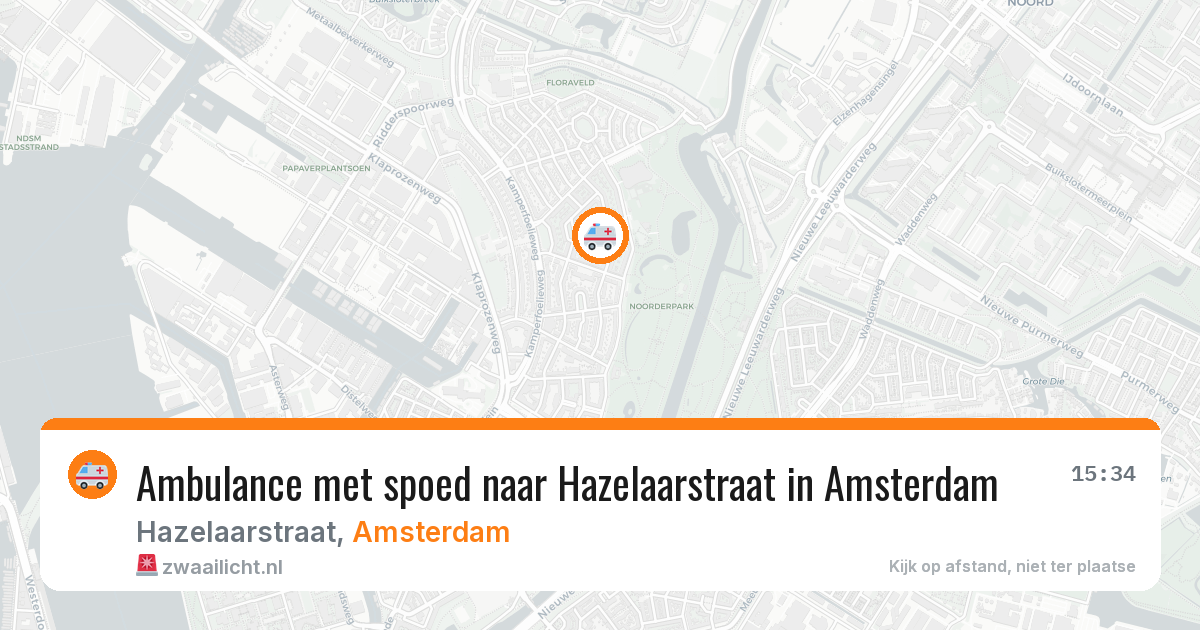 Ambulance met spoed naar Hazelaarstraat in Amsterdam — 9 mei 2026