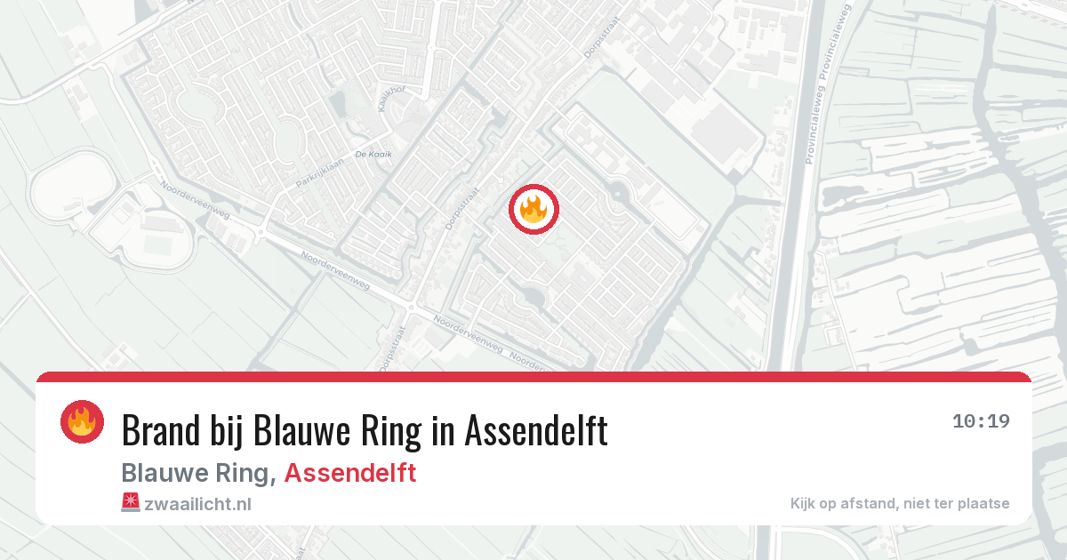 Brand bij Blauwe Ring in Assendelft — 26 jun 2026