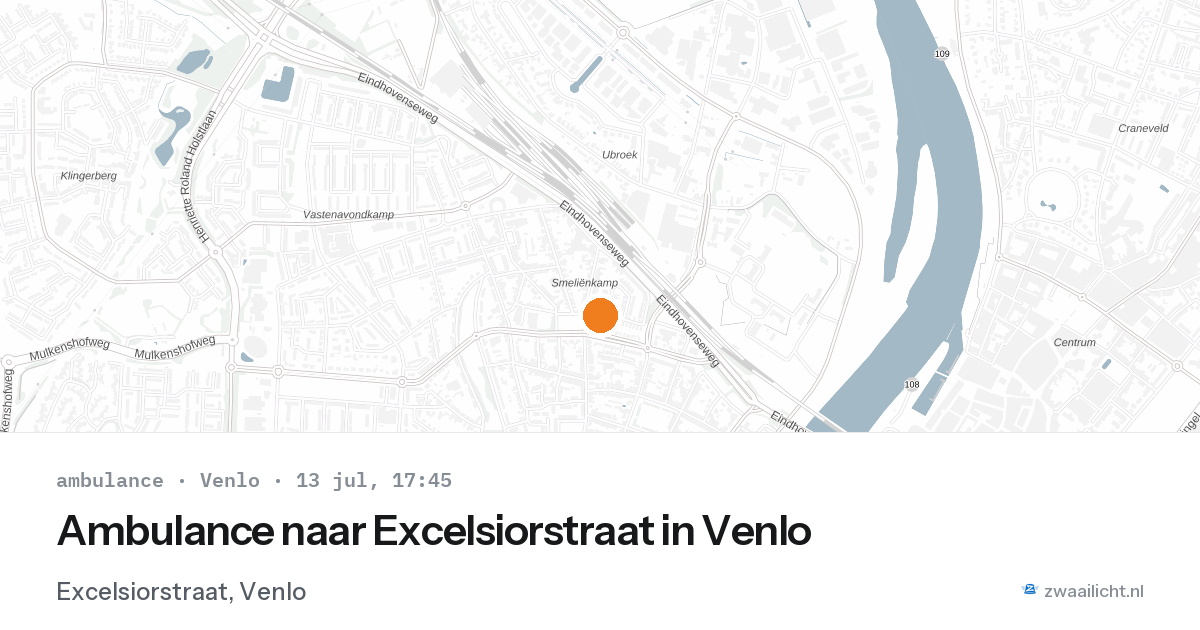 Ambulance naar Excelsiorstraat in Venlo — 13 jul 2026