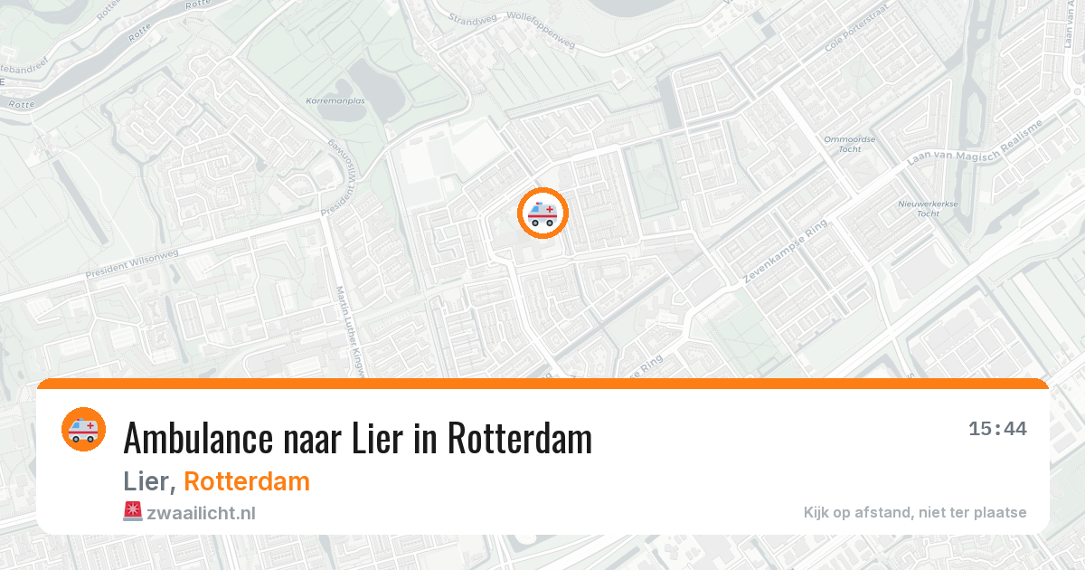 Ambulance naar Lier in Rotterdam — 1 aug 2026