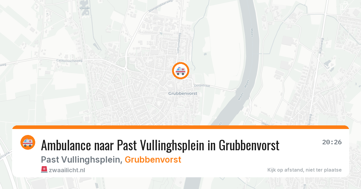 Ambulance naar Past Vullinghsplein in Grubbenvorst — 24 mei 2026