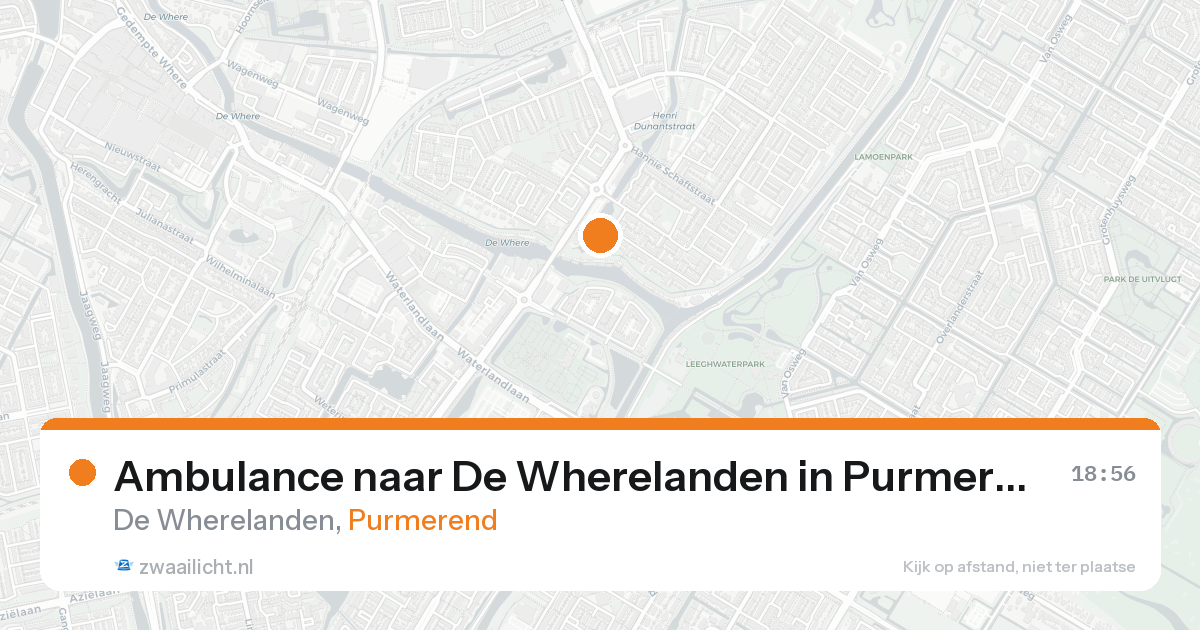 Ambulance naar De Wherelanden in Purmerend — 25 aug 2026