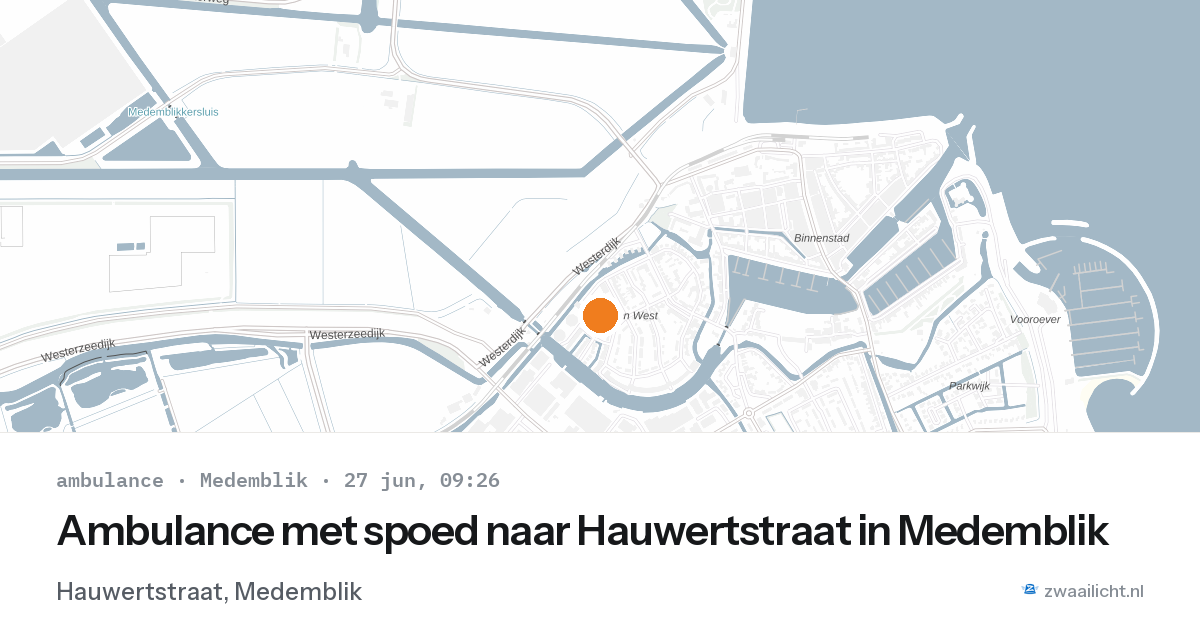 Ambulance met spoed naar Hauwertstraat in Medemblik — 27 jun 2026