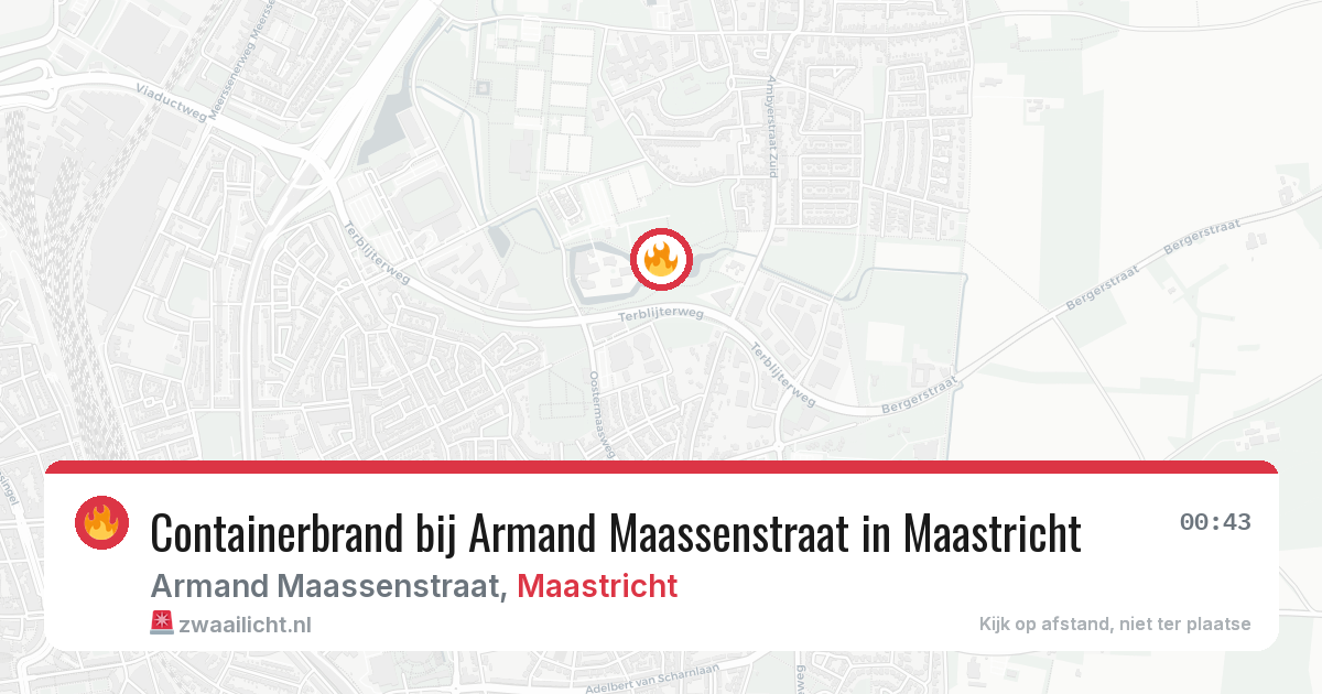 Containerbrand bij Armand Maassenstraat in Maastricht — 18 jul 2026