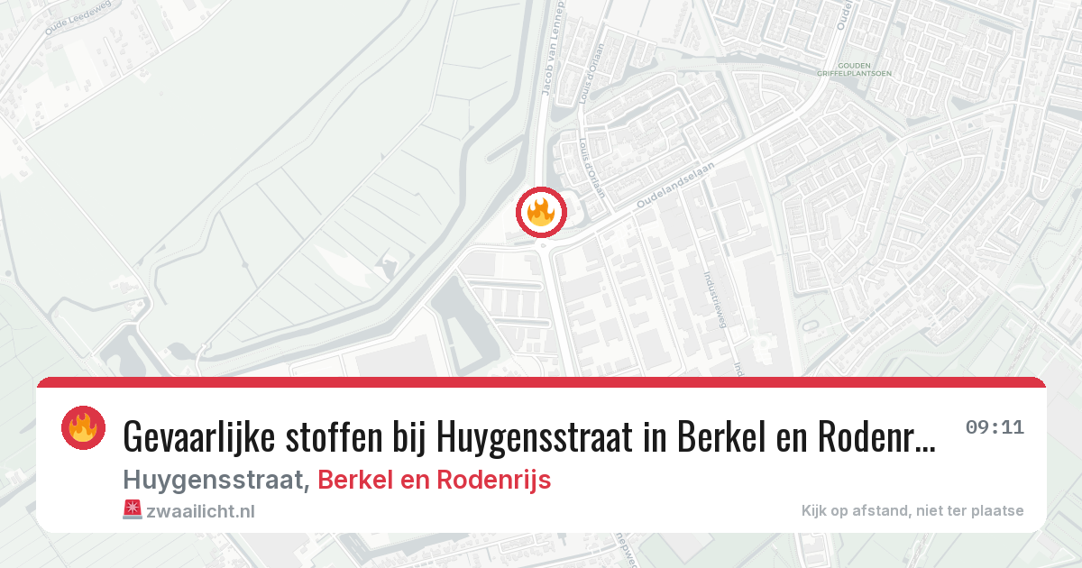 Gevaarlijke stoffen bij Huygensstraat in Berkel en Rodenrijs — 18 jun 2026