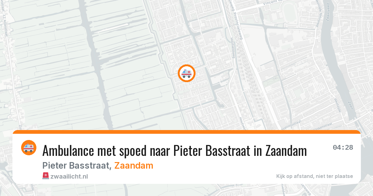 Ambulance met spoed naar Pieter Basstraat in Zaandam — 21 apr 2026