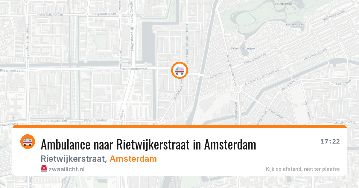 Ambulance naar Rietwijkerstraat in Amsterdam — 30 jul 2026