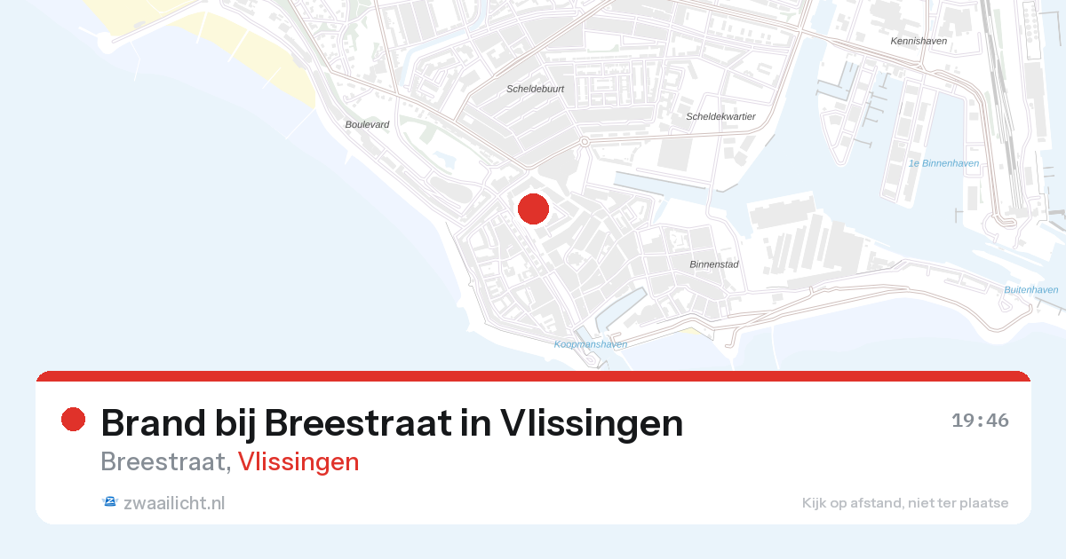 Brand bij Breestraat in Vlissingen — 27 aug 2026