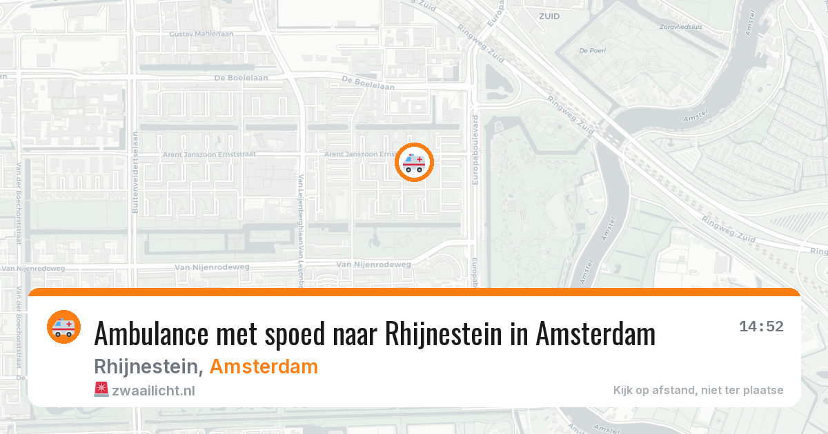 Ambulance met spoed naar Rhijnestein in Amsterdam — 13 jun 2026