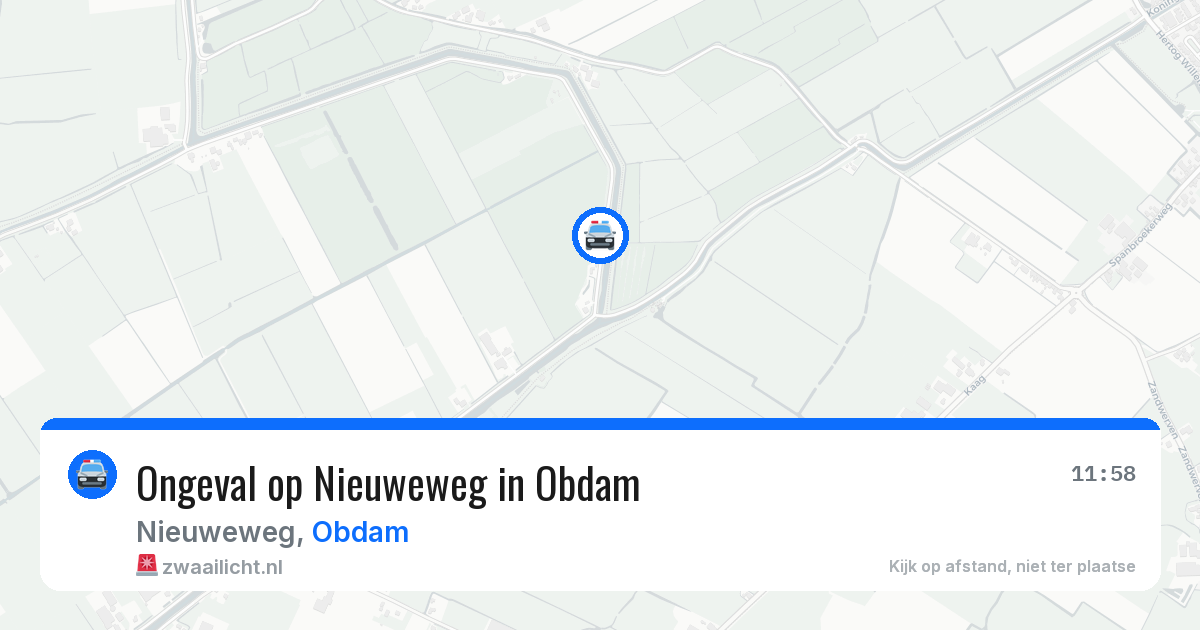 Ongeval op Nieuweweg in Obdam — 6 jul 2026
