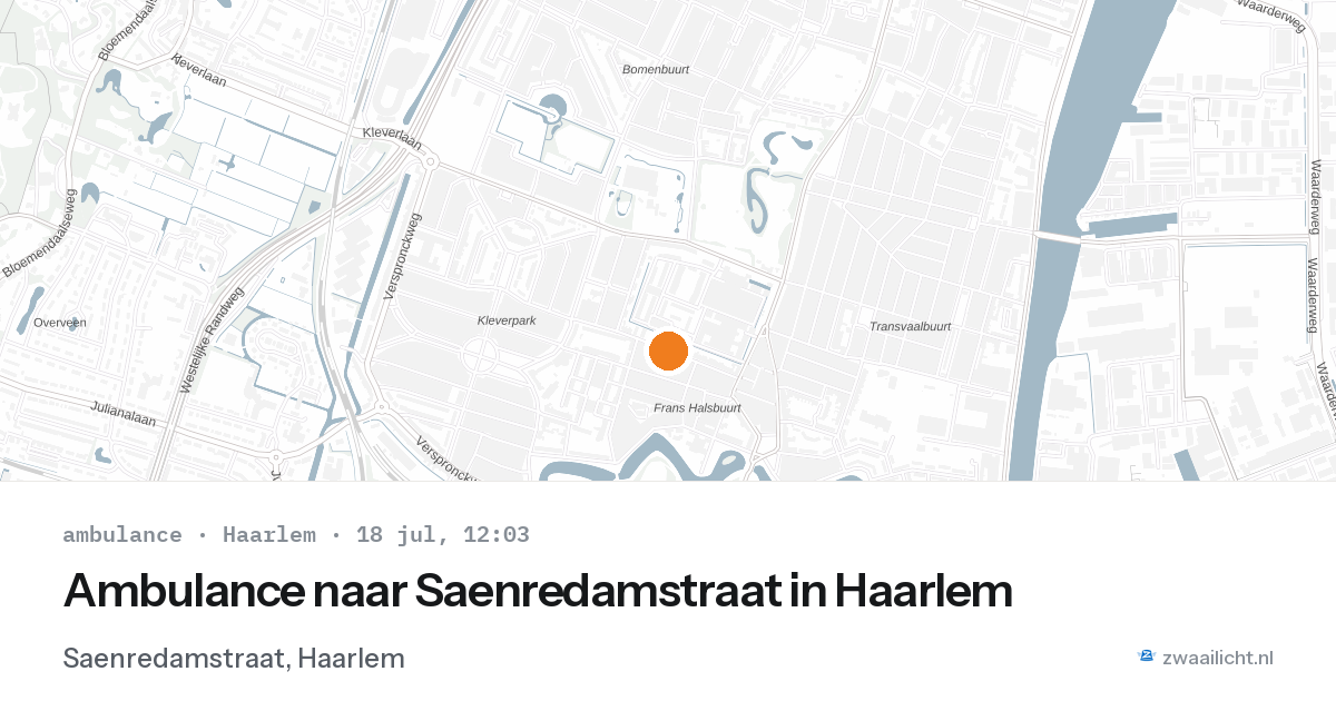 Ambulance naar Saenredamstraat in Haarlem — 18 jul 2026