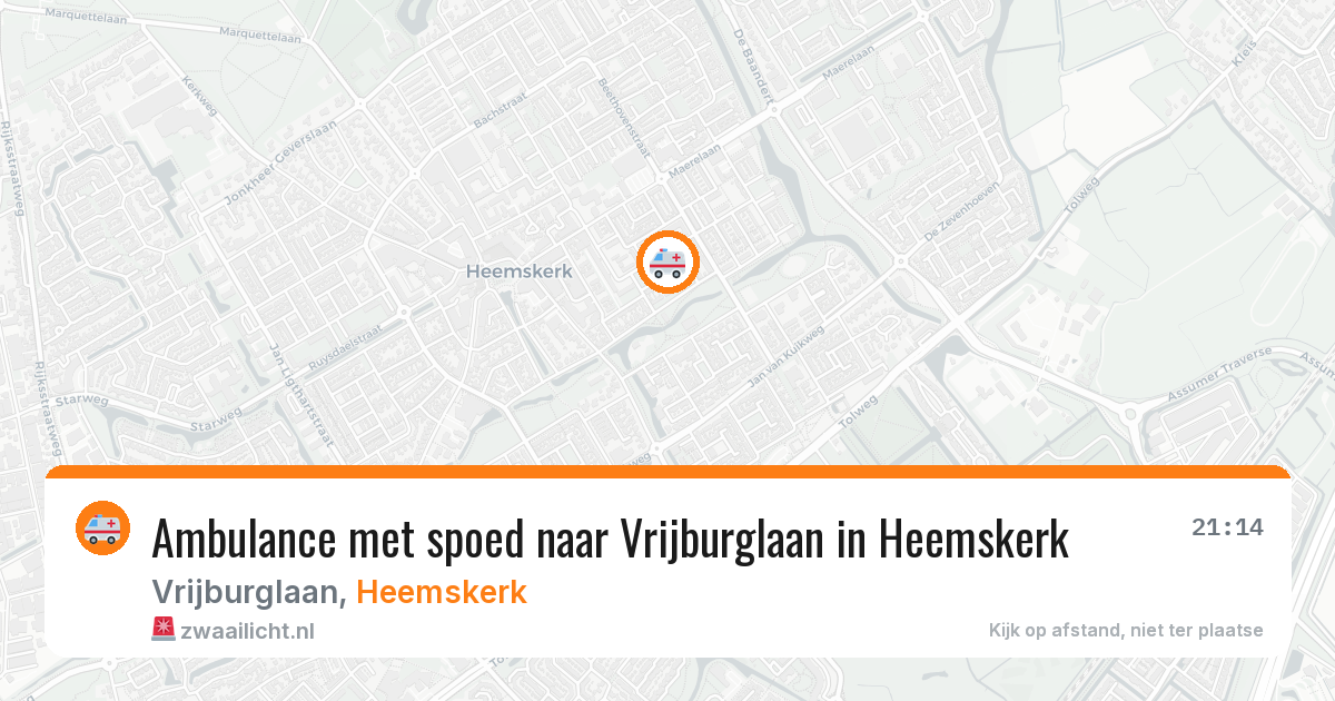 Ambulance met spoed naar Vrijburglaan in Heemskerk — 23 mrt 2026