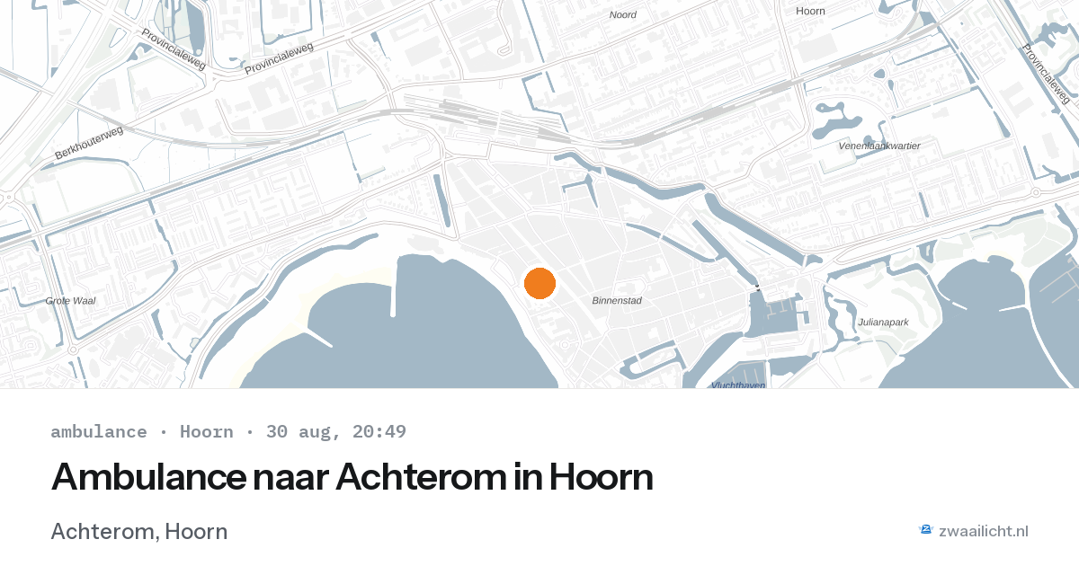 Ambulance naar Achterom in Hoorn — 30 aug 2026