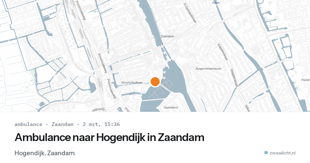 Ambulance naar Hogendijk in Zaandam — 2 mrt 2026
