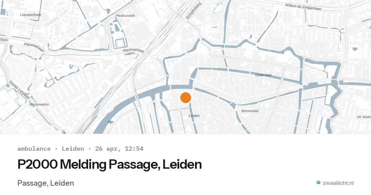 P2000 Melding Passage, Leiden — 26 apr 2026