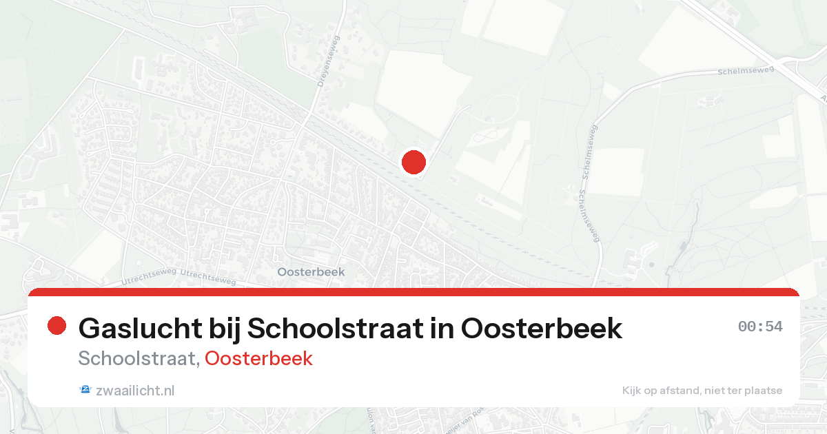 Gaslucht bij Schoolstraat in Oosterbeek — 15 aug 2026