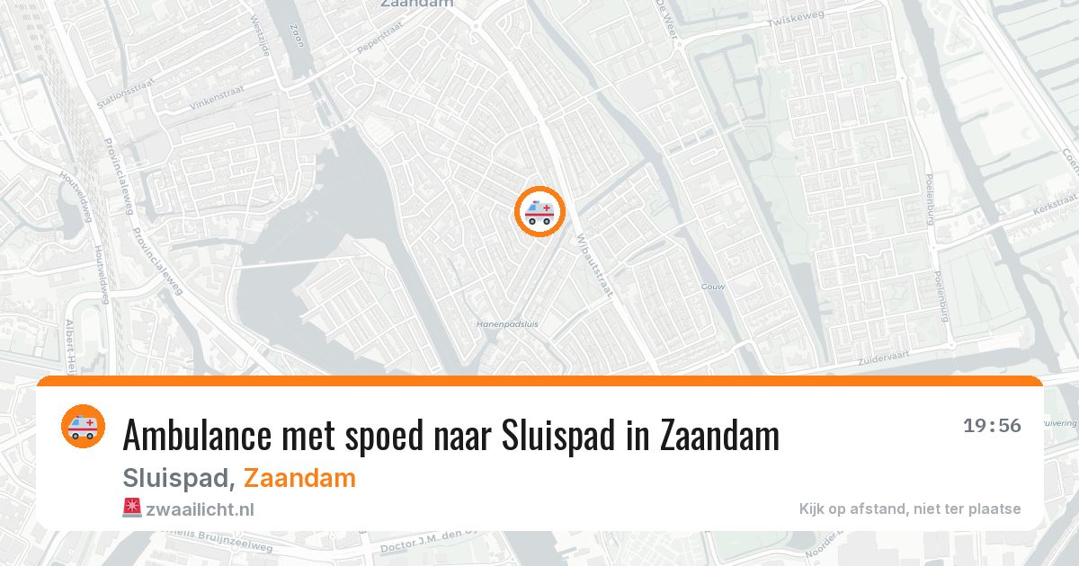 Ambulance met spoed naar Sluispad in Zaandam — 24 jul 2026