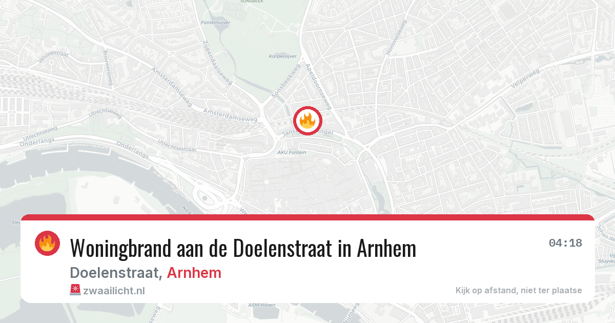 Woningbrand aan de Doelenstraat in Arnhem — 13 aug 2026