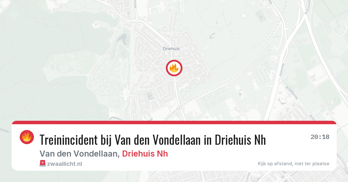 Treinincident bij Van den Vondellaan in Driehuis Nh — 1 aug 2026