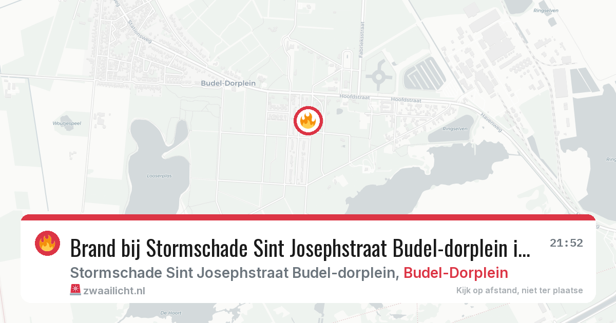 Brand bij Stormschade Sint Josephstraat Budel-dorplein in Budel-Dorplein — 11 mei 2026