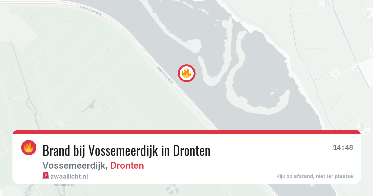 Brand bij Vossemeerdijk in Dronten — 14 aug 2026