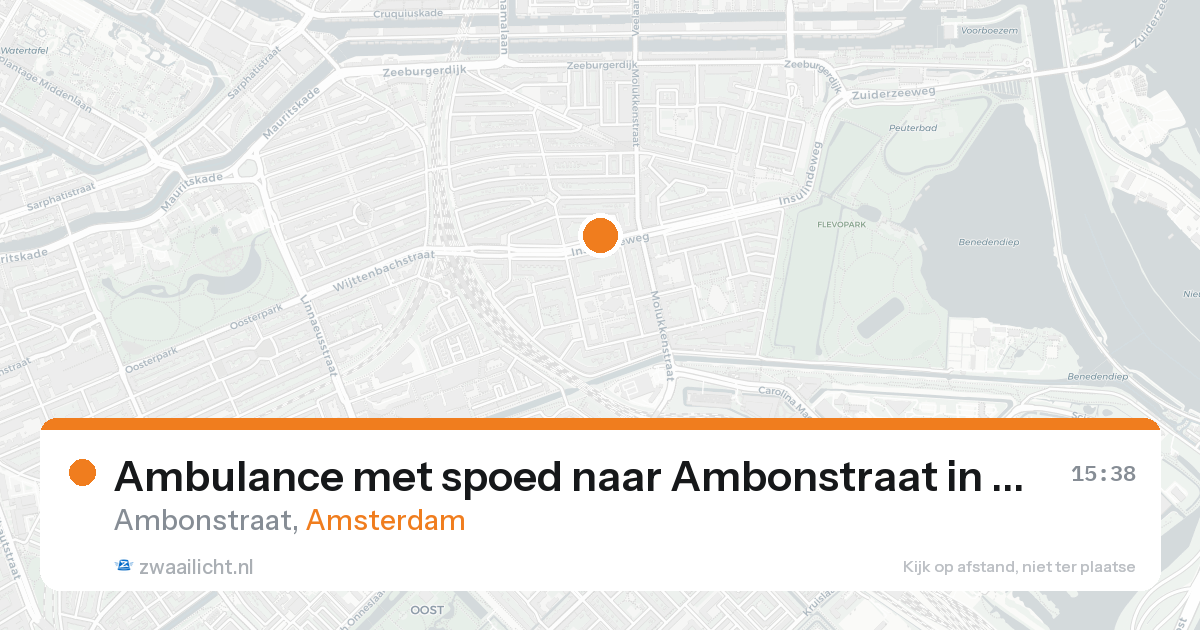 Ambulance met spoed naar Ambonstraat in Amsterdam — 18 aug 2026